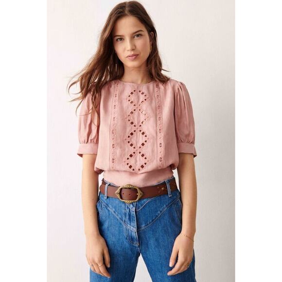 Bash Bacary Pink Cut-out Back Blouse - XS - Picture 1 of 6
